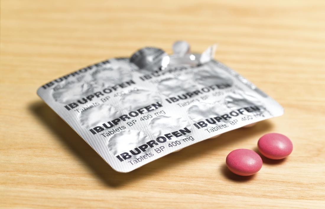 Ibuprofen pills from blister pack