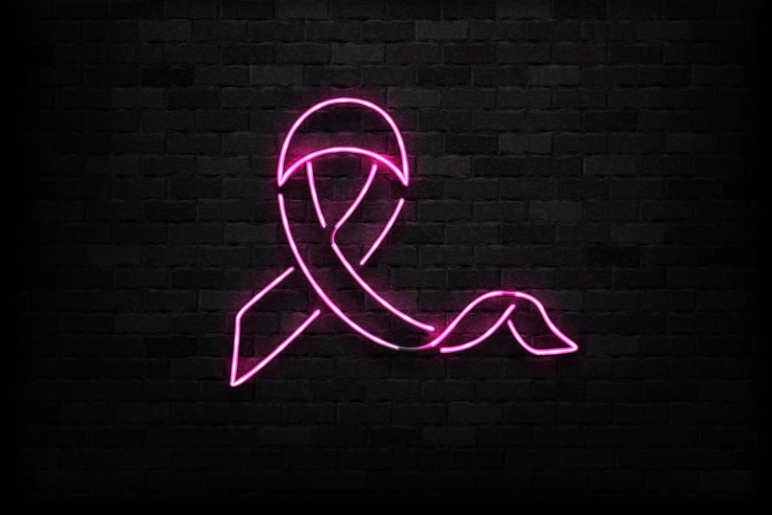 breast cancer neon sign