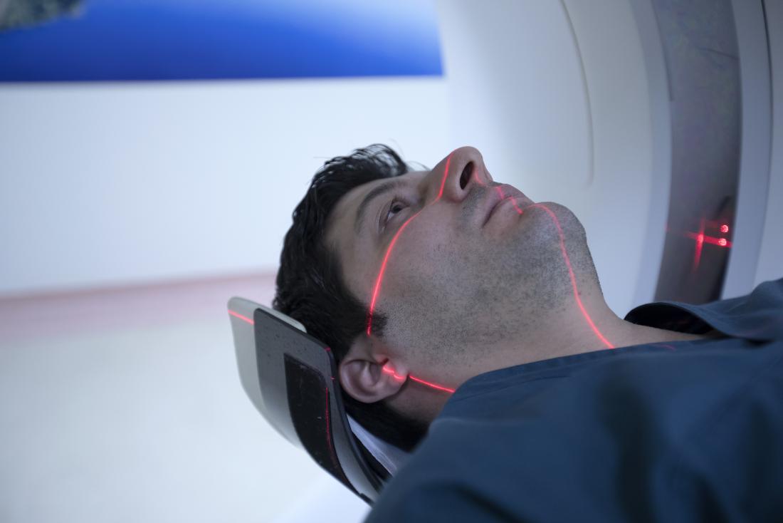 Man having head and brain MRI