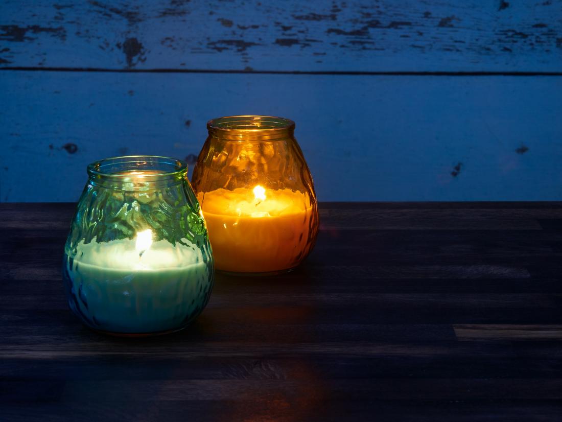 Citronella candles that are a natural mosquito repellent