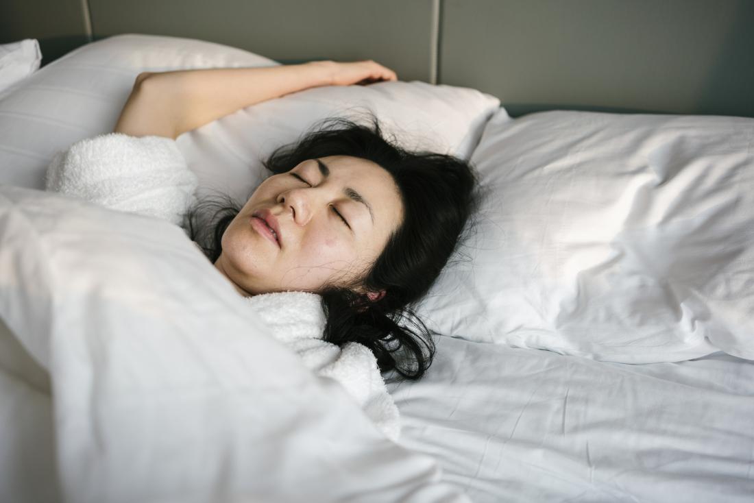 woman sleeping with parted lips