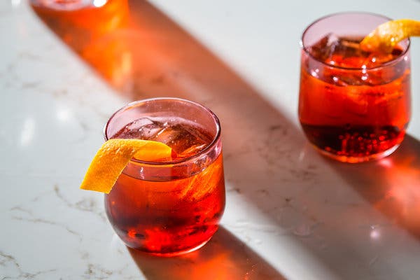 The classic recipe for a Negroni is gin, sweet vermouth and Campari, usually in equal parts.