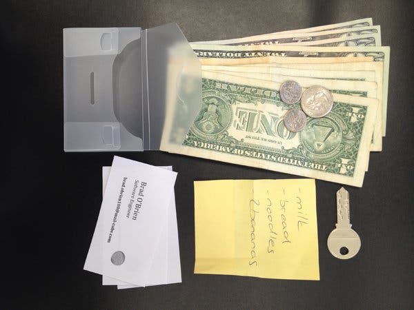The contents of one of the “lost” wallets planted in the United States.
