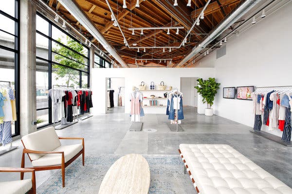 Reformation’s store at the Platform in Los Angeles. It has 14 shops in the United States, with boutiques opening in Canada this week and in London in the fall.