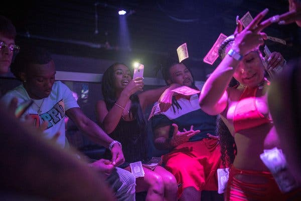 Use of social media is encouraged at V-live, a club in Los Angeles, though Instagram has shut down some strippers&rsquo; accounts.