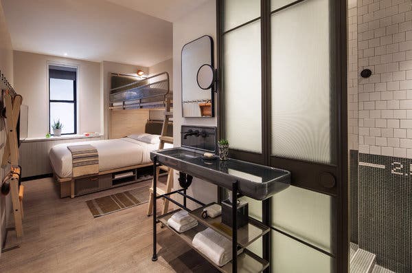 A room at the Moxy Times Square. Many microhotel brands are in expansion mode.