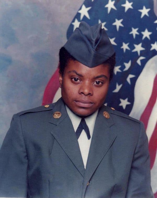 Zephrine at basic training at Fort Jackson in South Carolina in 1997.