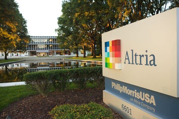 Altria late last year paid $12.8 billion for a 35 percent stake in Juul, as traditional cigarette sales decline. 