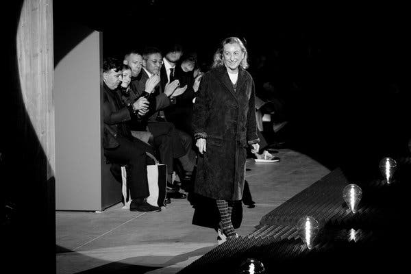 Miuccia Prada at the Prada men’s fall 2019 show in Milan.