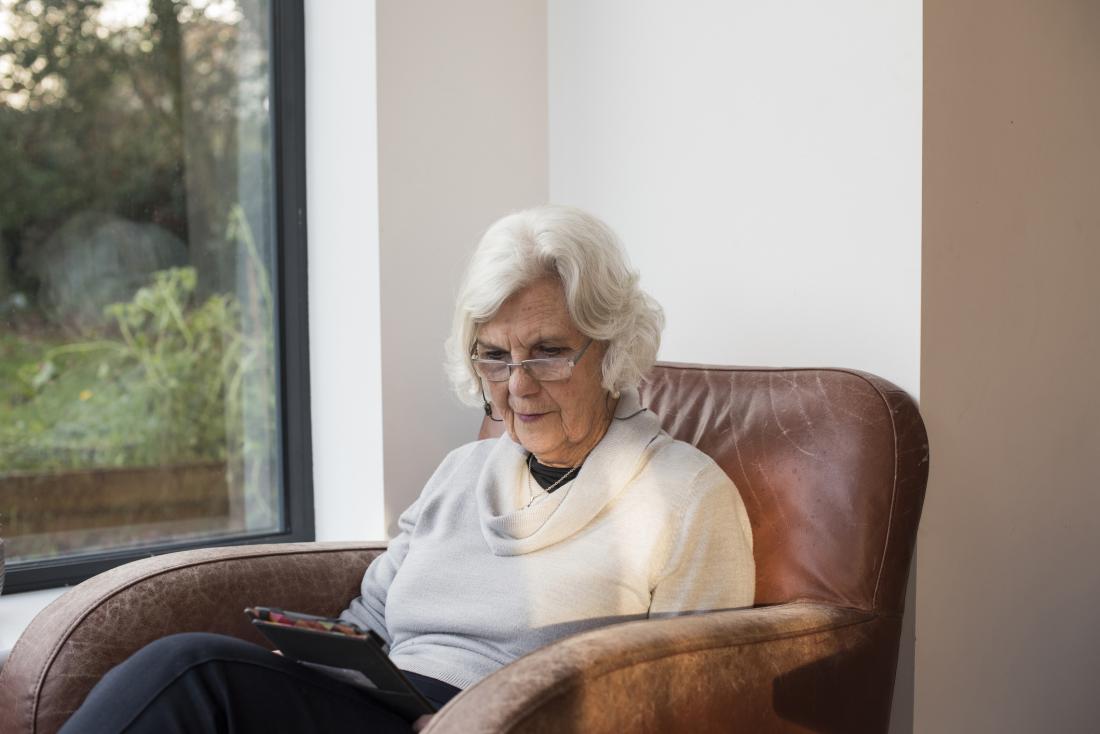 older person reading