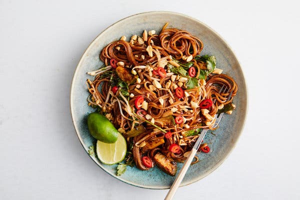To pull off vegetarian weeknight dinners, look to one-pot recipes like this Thai noodle dish.