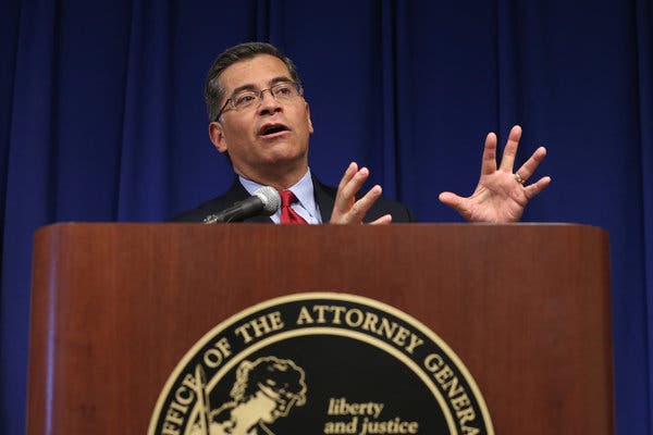 “There’s a point where you’re starting to manifest signs of a bully,” said the California attorney general, Xavier Becerra.