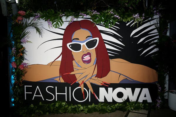 Influencers and celebrities like Cardi B post about Fashion Nova on Instagram.