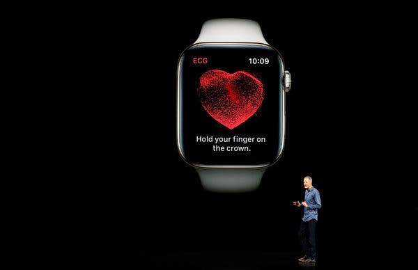 Jeff Williams, an Apple executive, talking about the health-monitoring features of the Apple Watch Series at the rollout of a new model in September 2018.