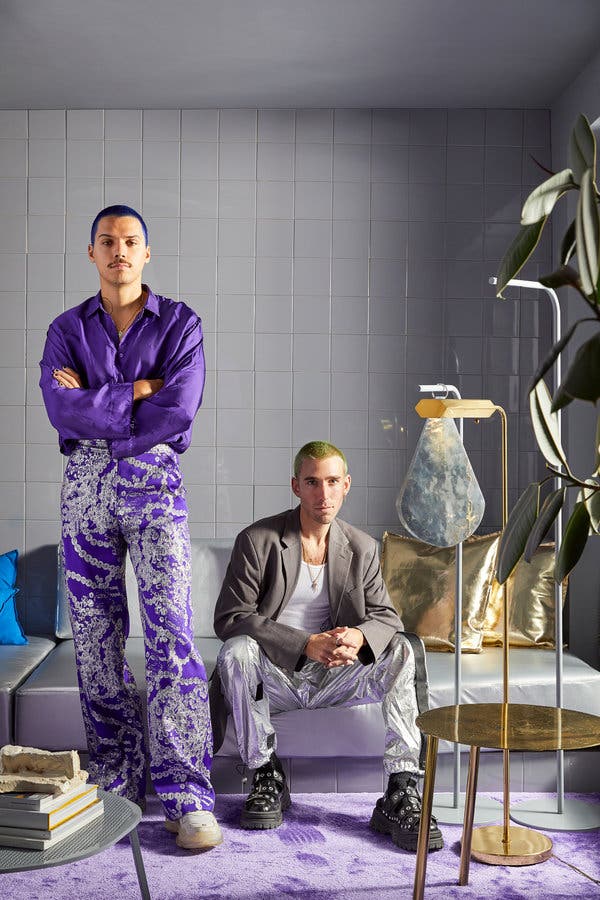 Harry Nuriev and Tyler Billinger of the design firm Crosby Studios undertook a major renovation of their rental apartment in NoLIta, and created an interior awash in gray and purple.