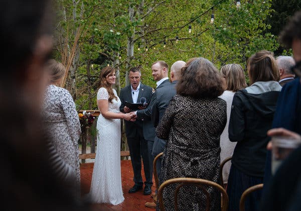 Vermont Governor Phil Scott, a friend of the bride’s family, led the couple in their vows.