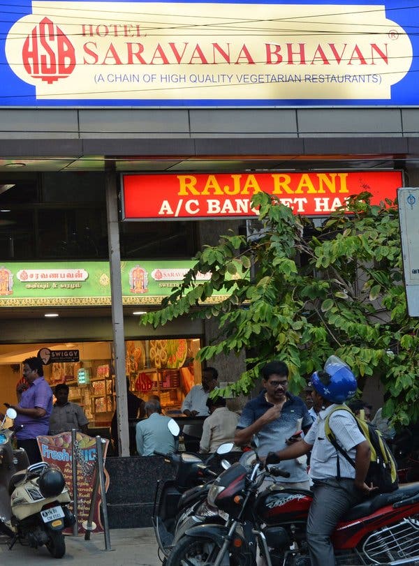 A Saravana Bhavan restaurant in Chennai. The restaurant now has 127 locations in 24 countries and employs about 5,000 people.