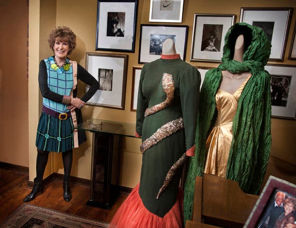 Ms. Schreier in 2012 at home with some of her Schiaparelli gowns.