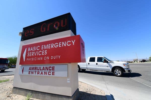 Outside Ridgecrest Regional Hospital in Ridgecrest, Calif. Since the California law took effect, there has been little evidence that patients’ access to health care has suffered.