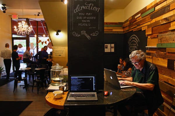 The Java Love cafe in Montclair, N.J., has helped the suburban town develop a reputation as a place where remote workers can find community.