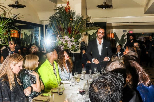 As New York Fashion Week began, Tom Ford gave a toast at his dinner at Indochine.