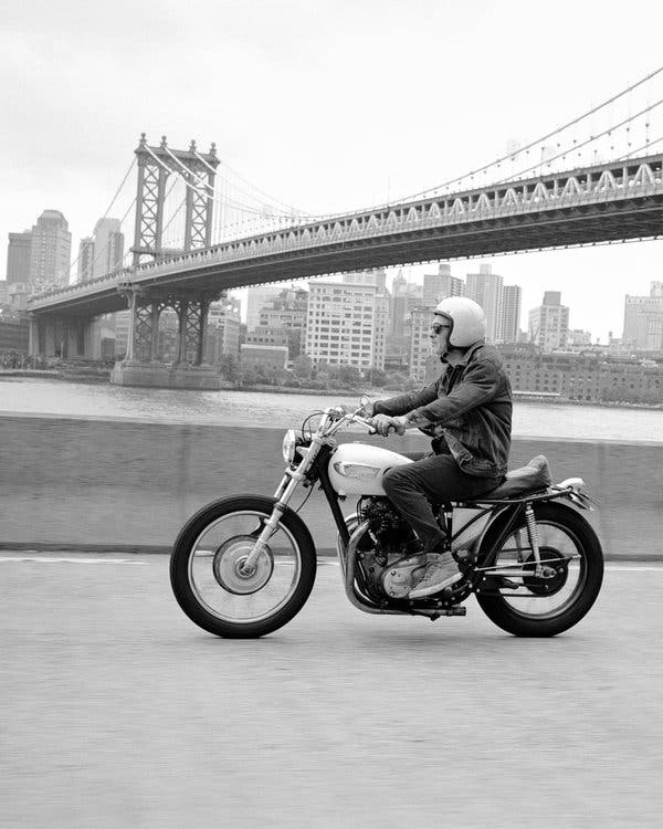 Hugh Mackie owns one of the last motorcycle garages in Manhattan. At 61, he still rides around the five boroughs on his motorcycle, though these days he prefers his bicycle.