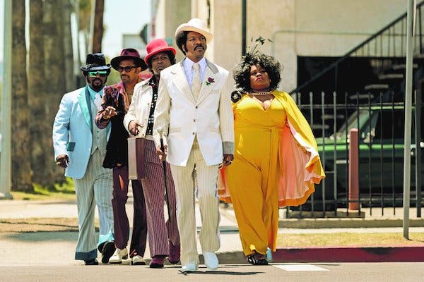 From left: Craig Robinson, Mike Epps, Tituss Burgess, Eddie Murphy, center, and Da'Vine Joy Randolph in their “Dolemite Is My Name” finery.