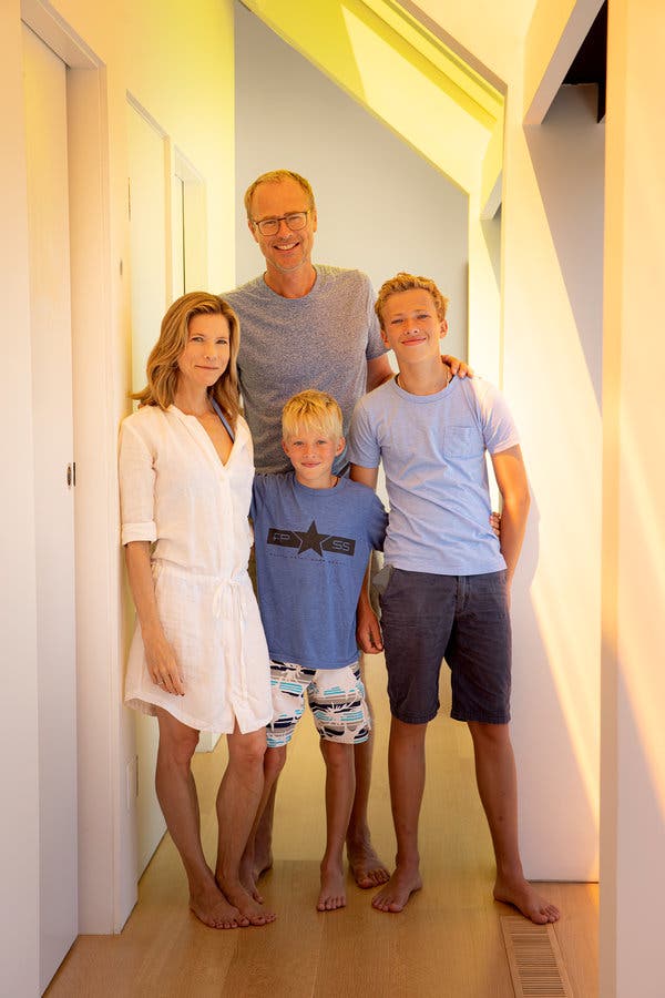 Nina Edwards Anker and Peder Anker with their sons, Lukas, right, and Theo.