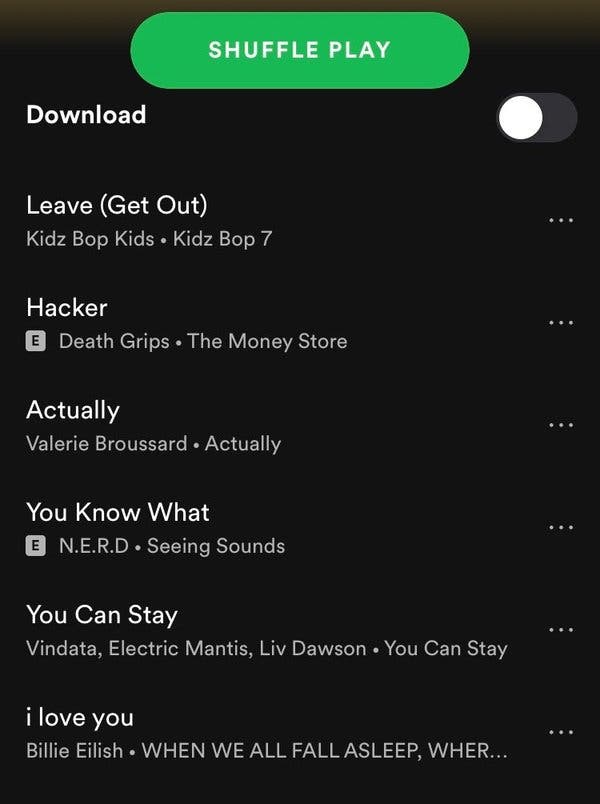 A proposed playlist for hackers.