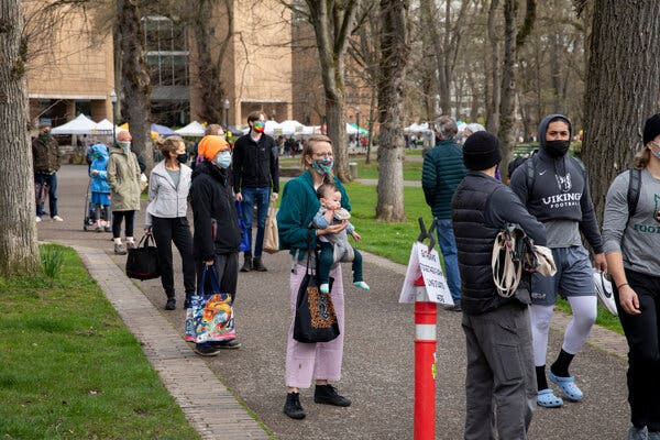 Crowds gathered at the Portland Farmers Market at Portland State University in Portland, Ore., this month.