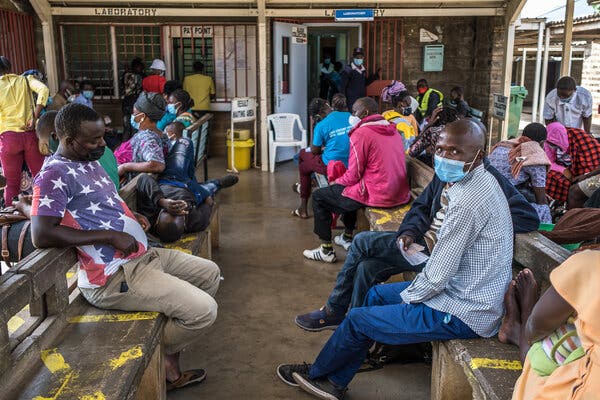 Patients waited for coronavirus test results at Jaramogi Oginga Odinga Referral Hospital in Kisumu County, Kenya last month.