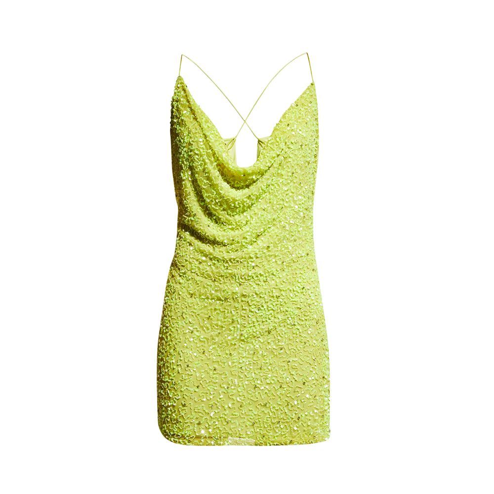 Mich Sequined Cowl-Neck Cocktail Dress 