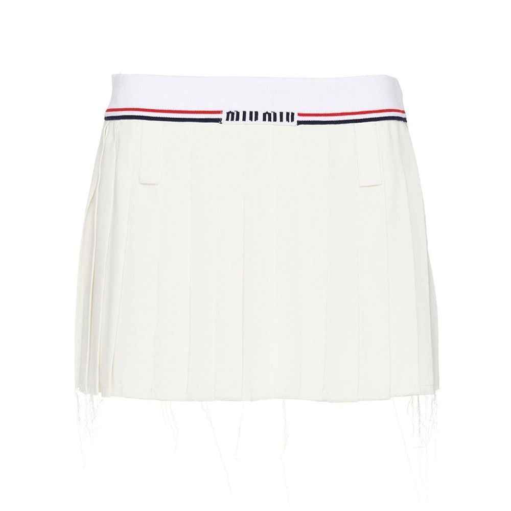 Miu Miu Sablé Pleated Mini Skirt
