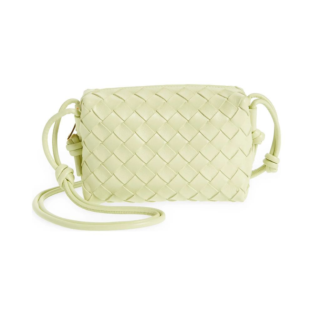 Small Intrecciato Leather Crossbody Bag in Apple Candy-Gold