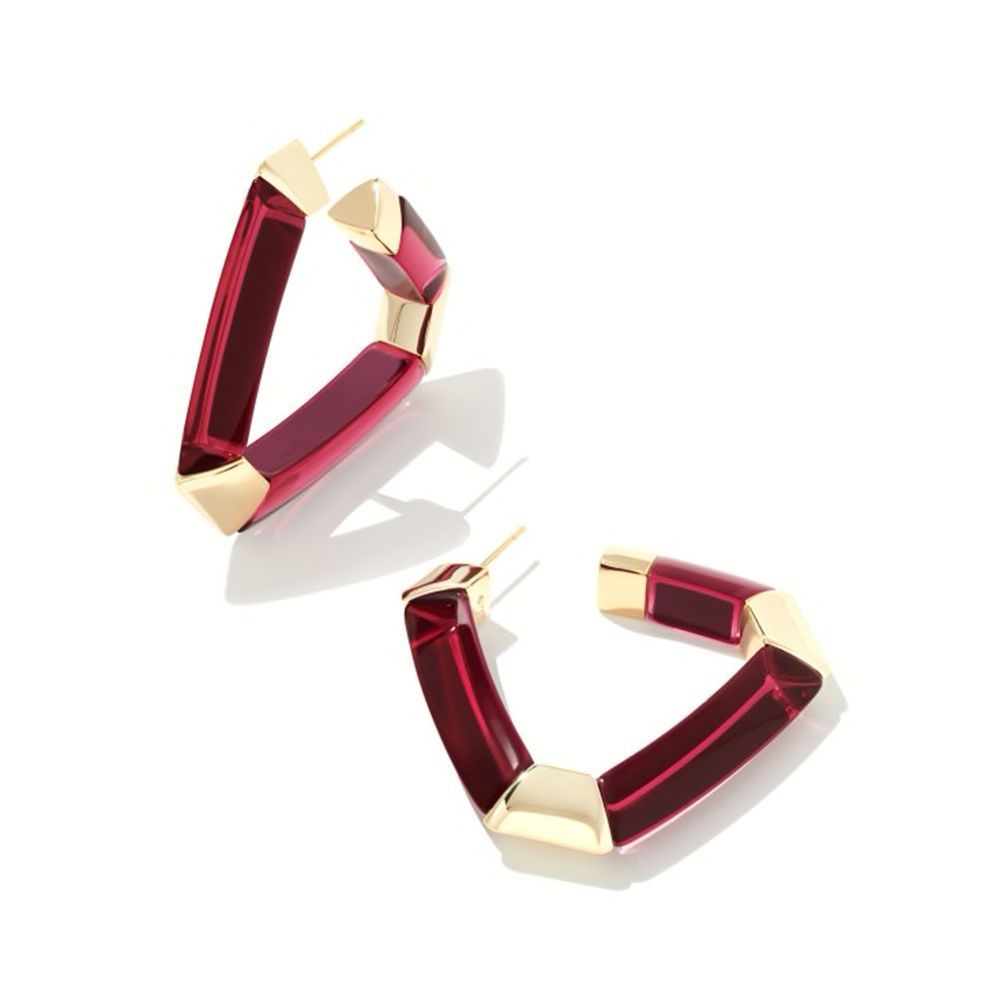 Arden Gold Statement Hoop Earrings in Orchid Mix