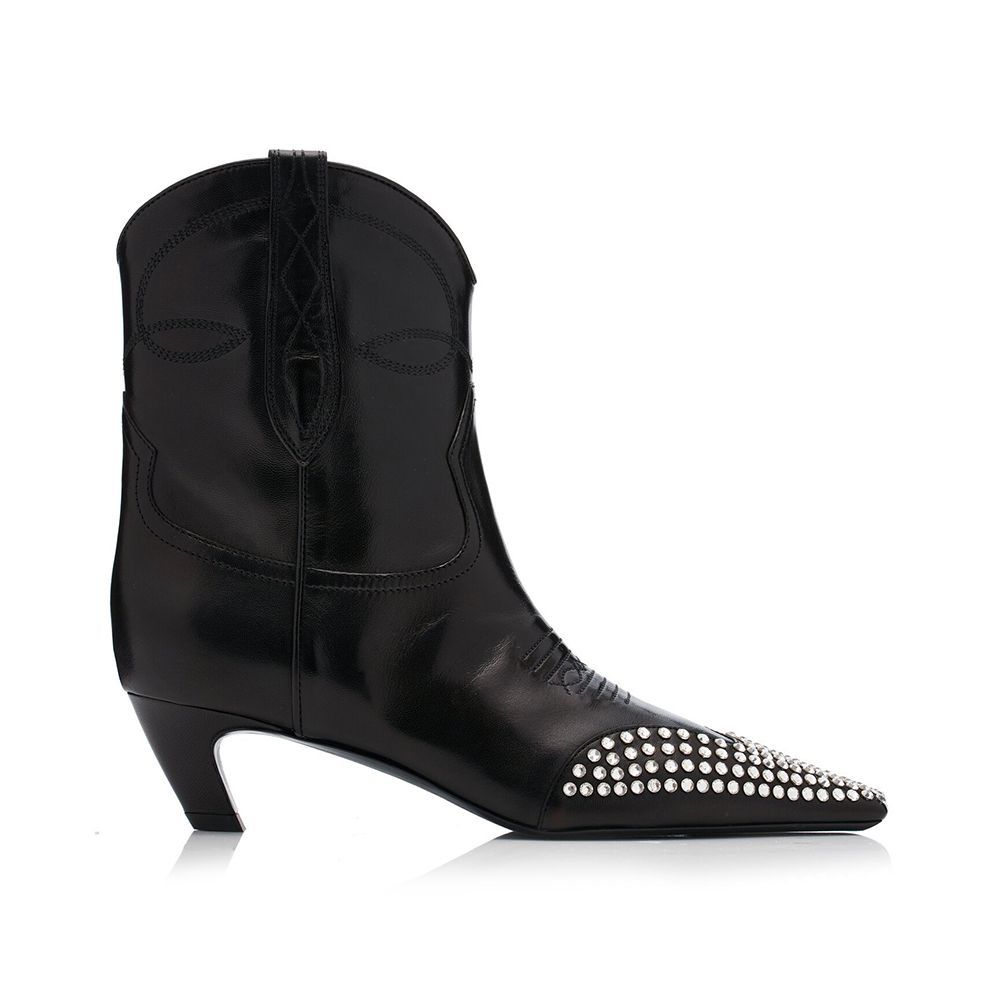 Dallas Crystal-Embellished Leather Ankle Boots