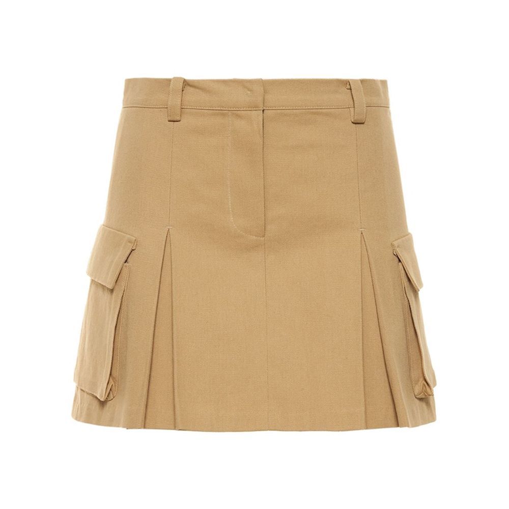 Audrey Pleated Cotton Cargo Mini Skirt