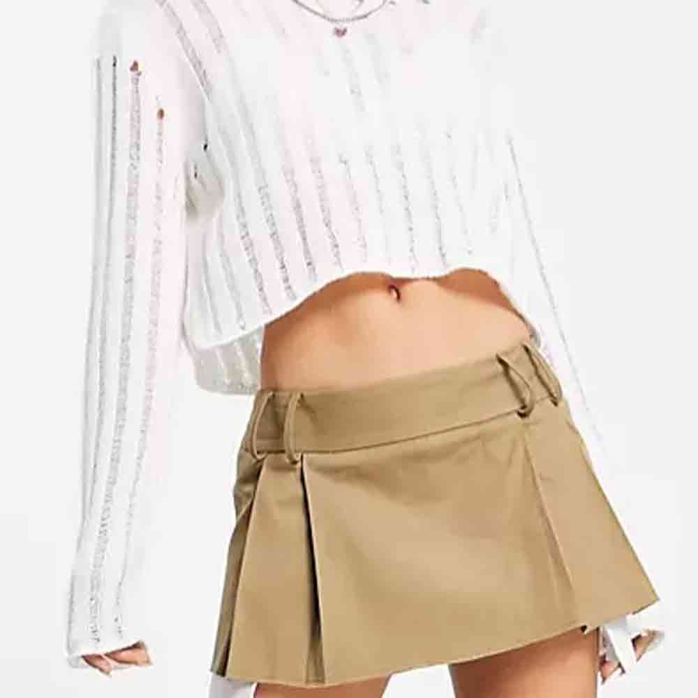 Pleated Micro Mini Skirt