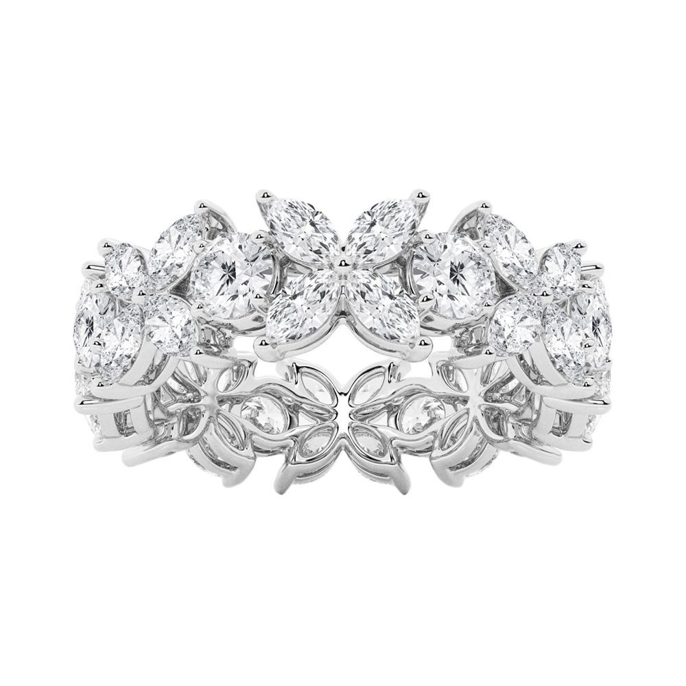 Marquise and Round Flower Eternity Band