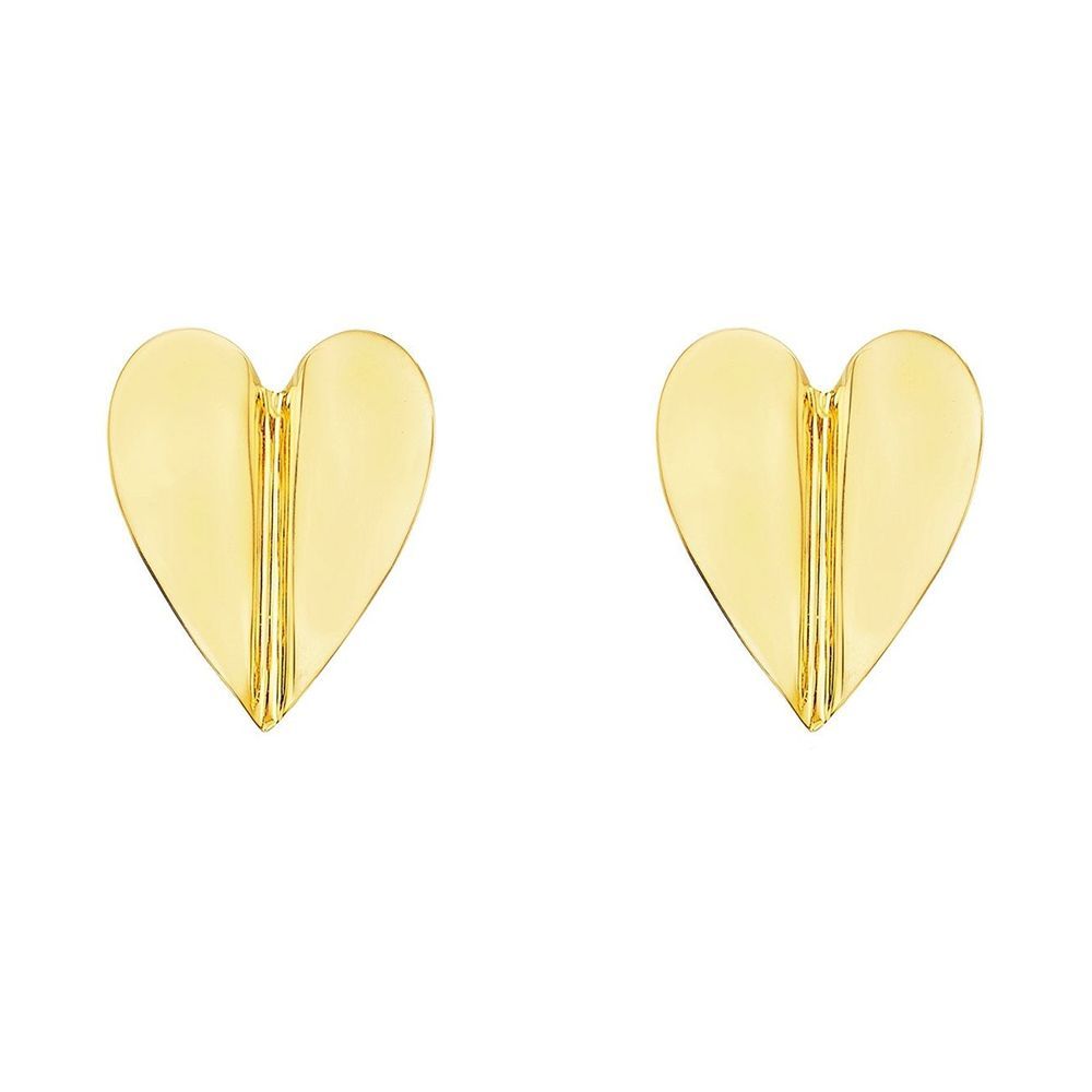 18K Yellow Gold Wings of Love Folded Stud Earrings