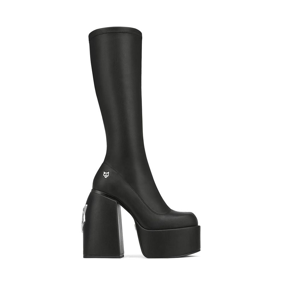 Spice Black Stretch Knee-High Boots