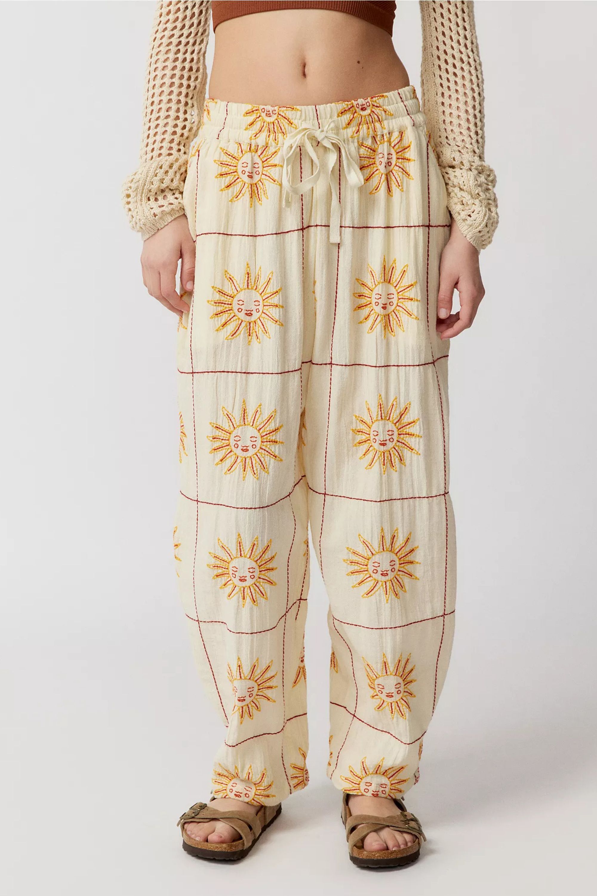 Jay Embroidered Wide-Leg Pant 