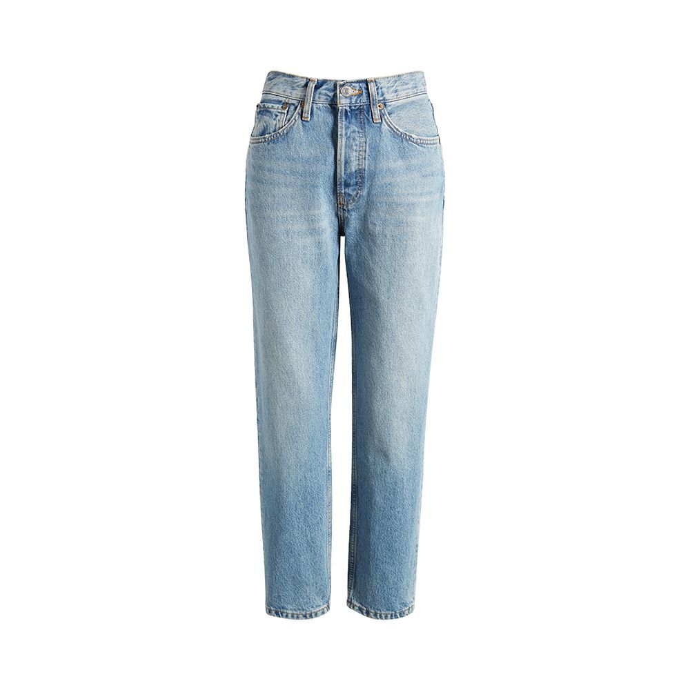‘70s Ultra High Waist Stove Pipe Jeans in Worn 