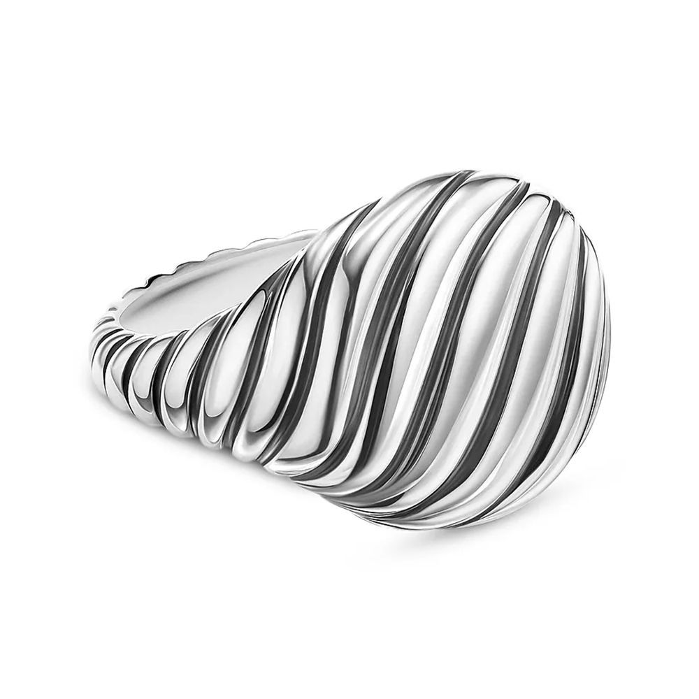 Sculpted Cable Pinky Ring 