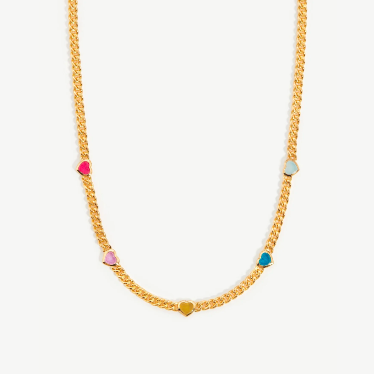 Jelly Heart Gemstone Charm Necklace