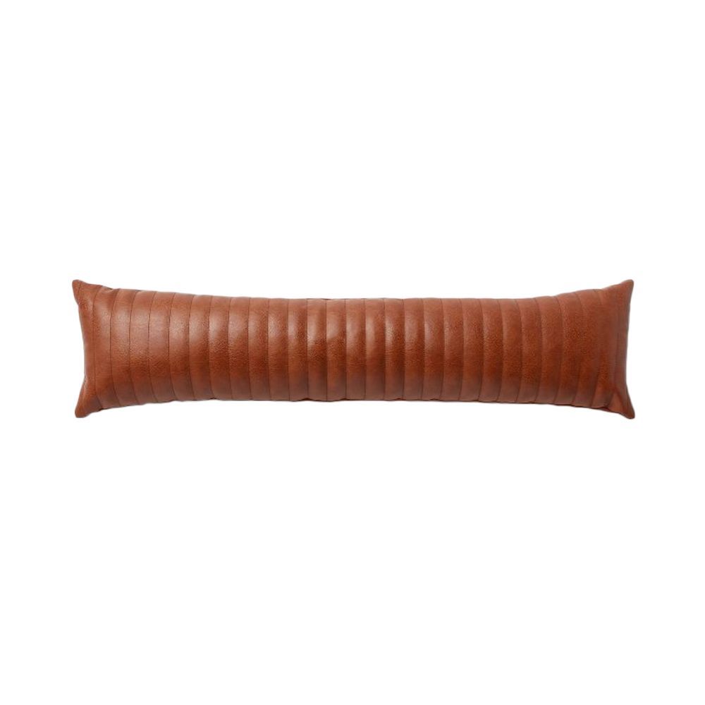 Lumbar Faux Leather Decorative Throw Pillow 