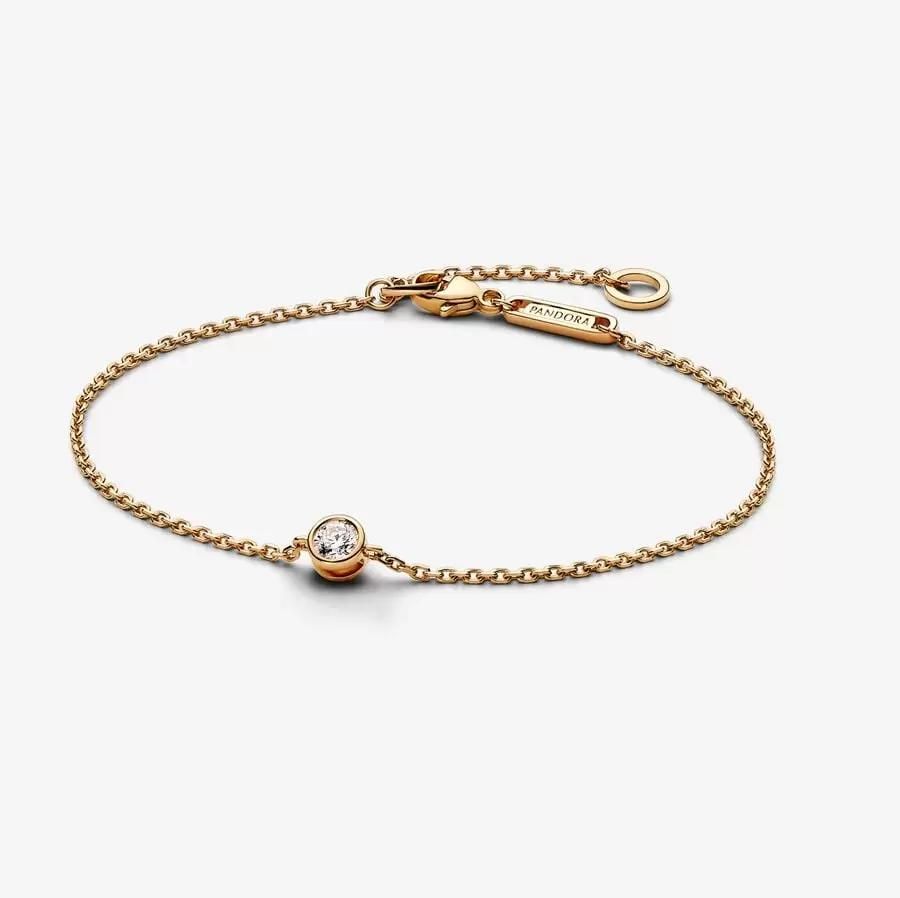 Pandora Era Bezel Lab-grown Diamond Chain Bracelet in 14k Gold