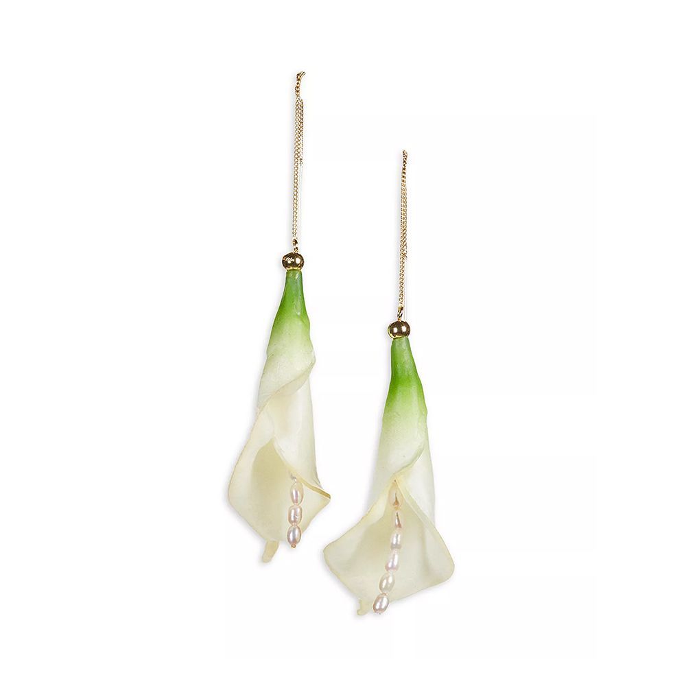 Calla Cultured Freshwater Pearl Drop Earrings