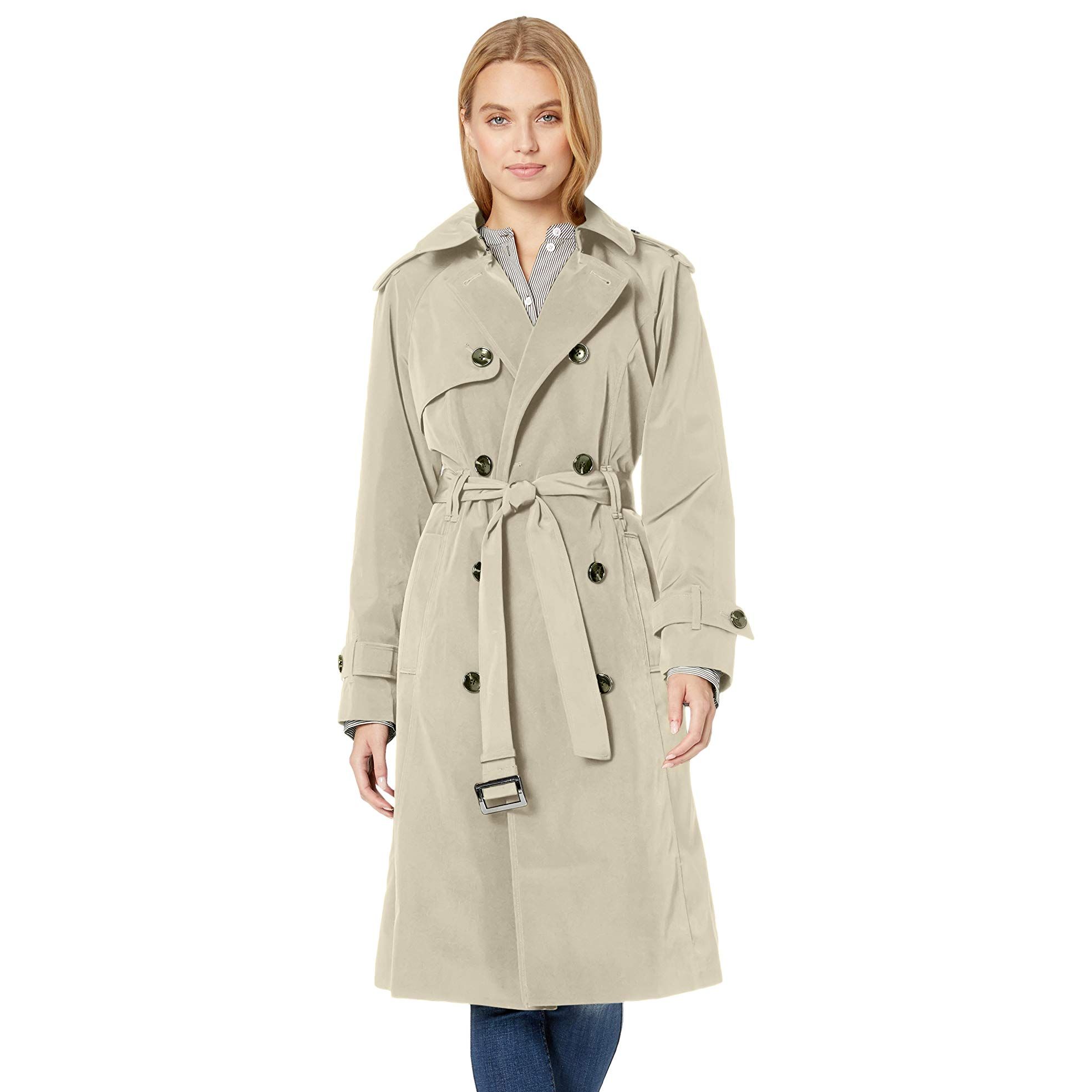 Belted 3/4-Length Trench Coat