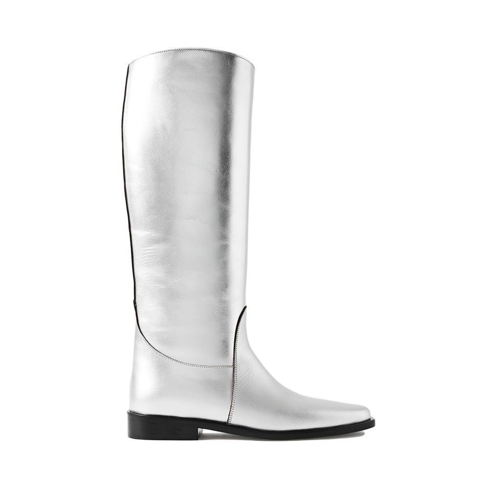 Wooster metallic leather riding boots